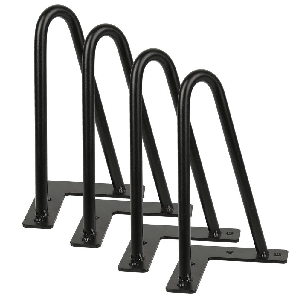 JEOBEST Tischbein 4er Set Haarnadel Tischbeine Metall, DIY Möbelfüße, Hairpin Legs, (2 Streben) mit Bodenschoner und Schrauben Verfügbar, Größenwahl