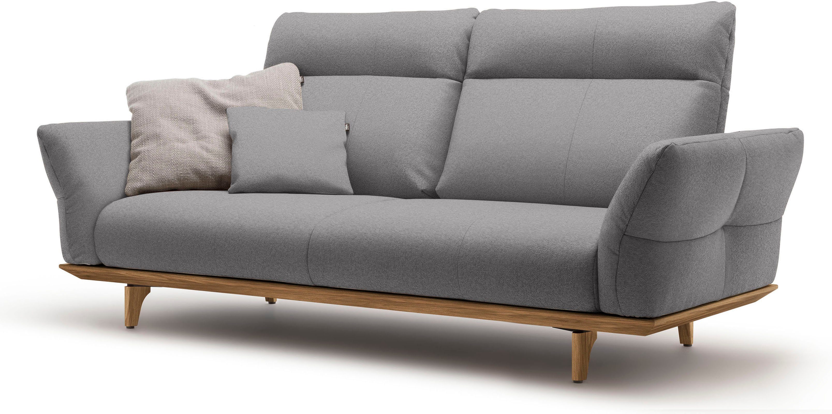 hülsta sofa 3-Sitzer hs.460, Sockel Nussbaum, in Nussbaum, Füße 208 Breite cm