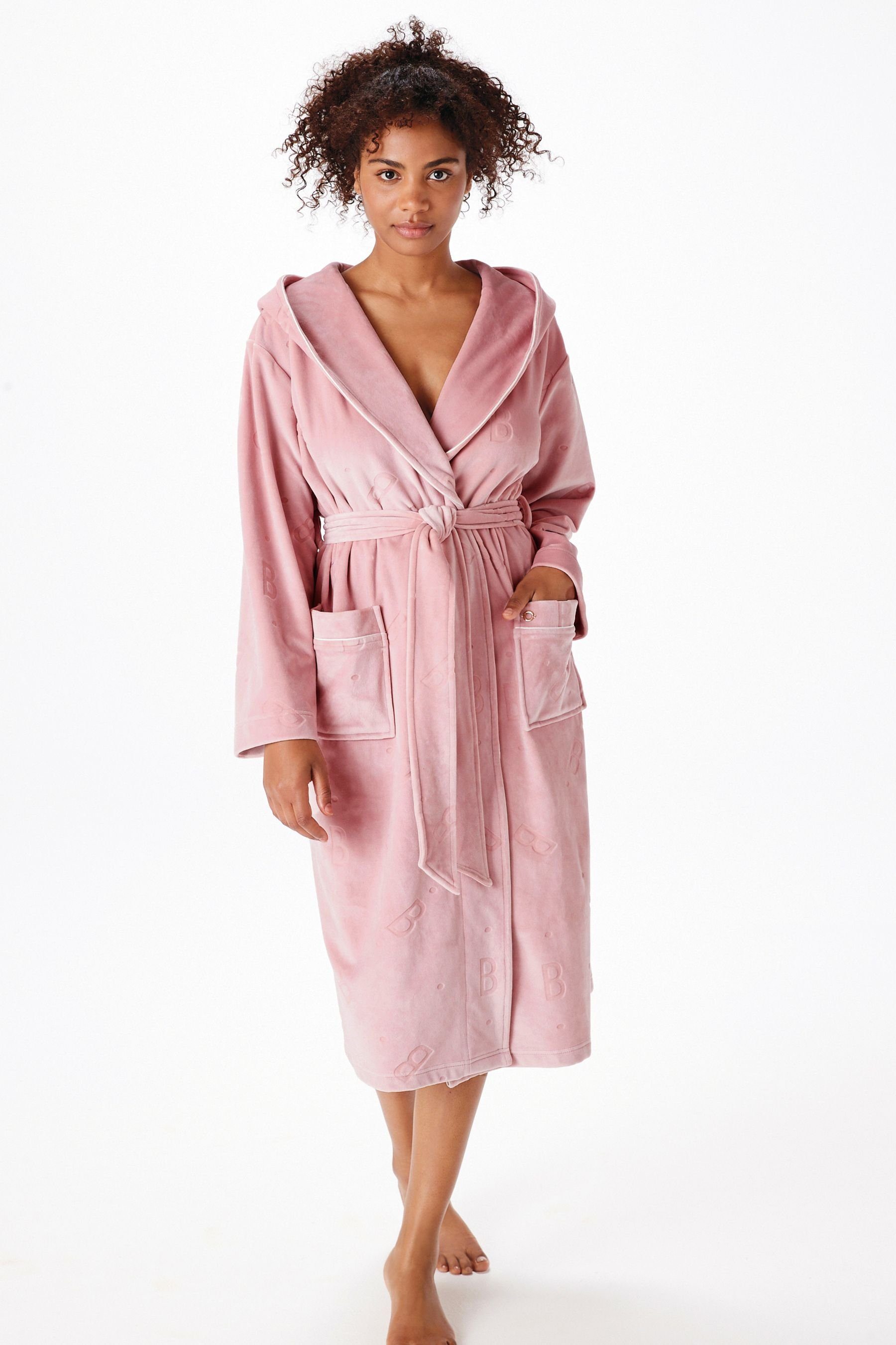 B by Ted Baker Damenbademantel Baker Polyester, Pink Bademantel, Kuscheliger Elasthan Ted by B