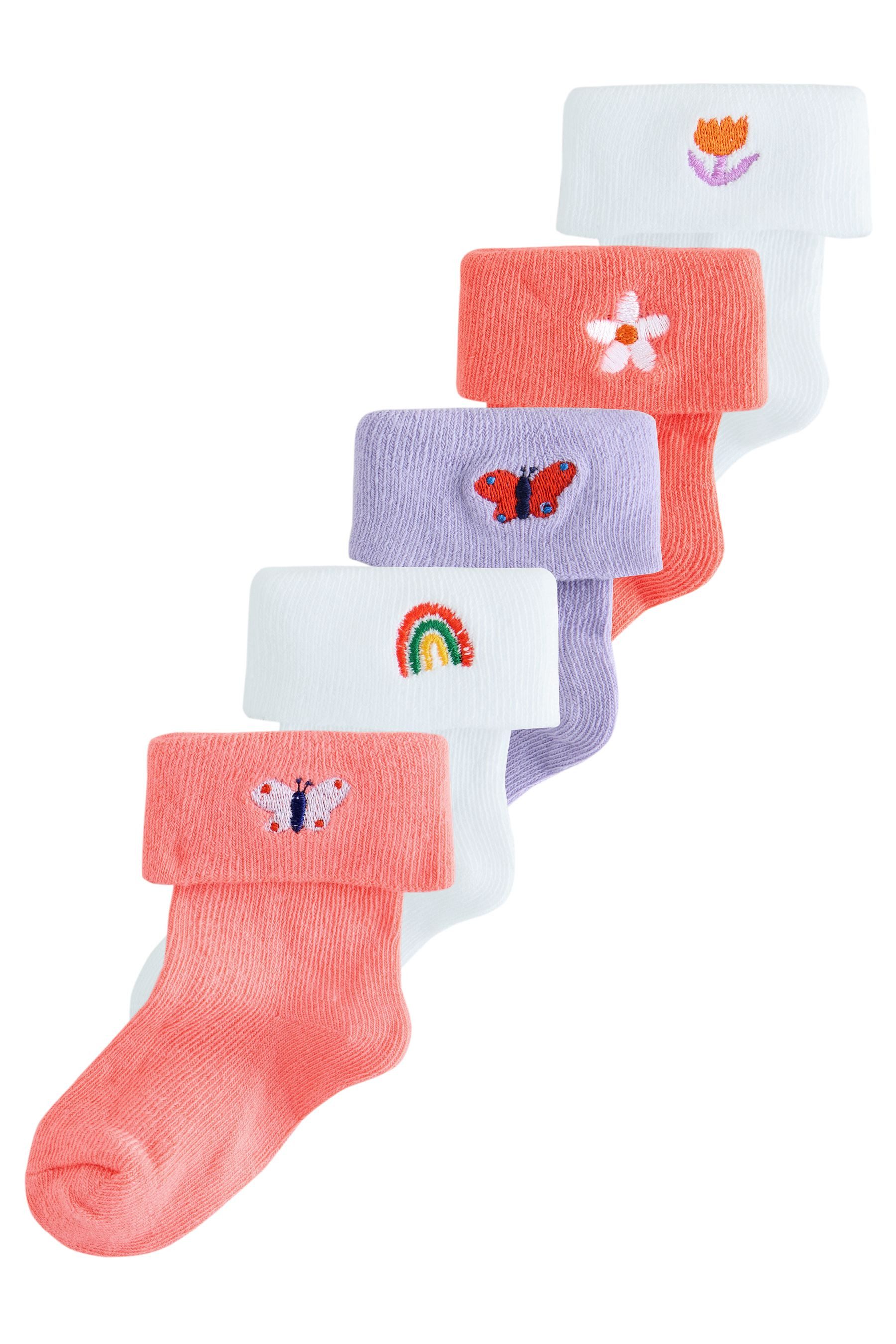 Basicsocken 5 x Babysocken mit Rollbündchen