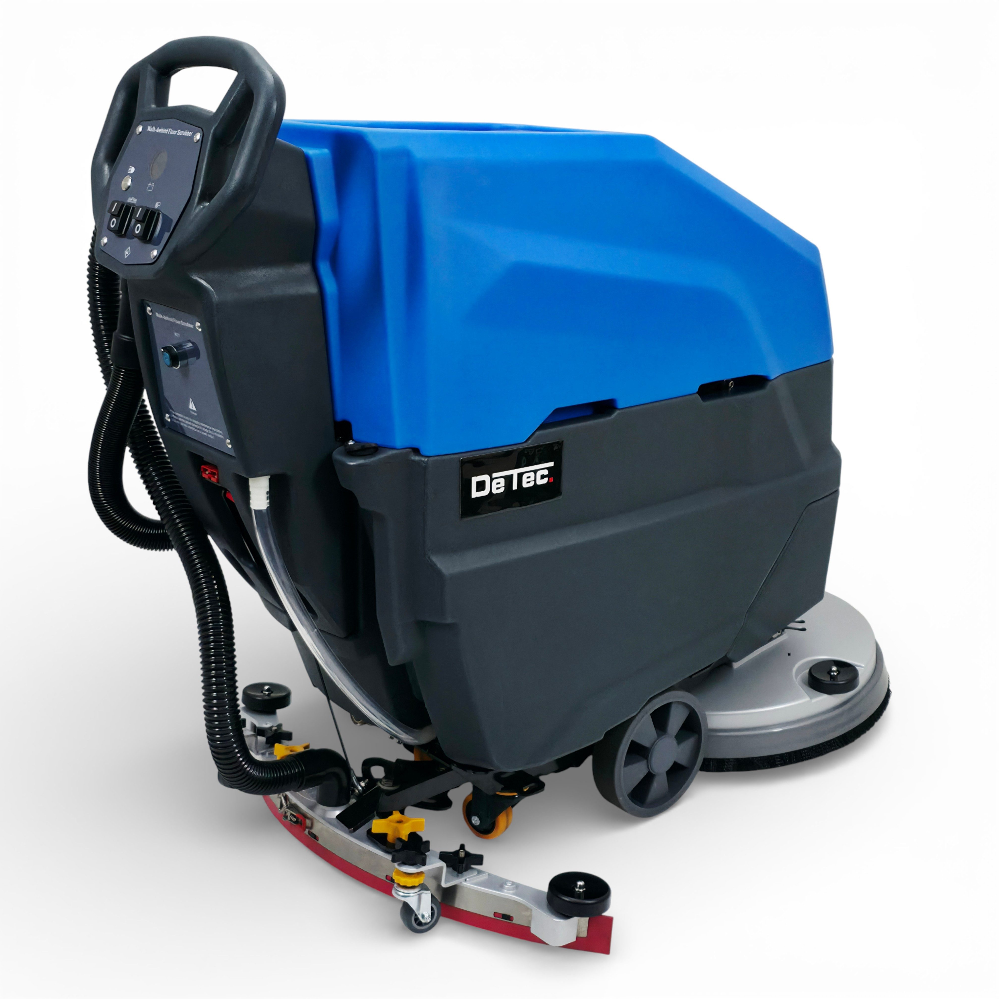 DeTec. Hartbodenreiniger Nachläufer Scheuersaugmaschine Gewerbe DT-FS1 – 24V Li-Ionen-Akku, 500 W, Bodenreinigungsmaschine mit 53 cm Arbeitsbreite