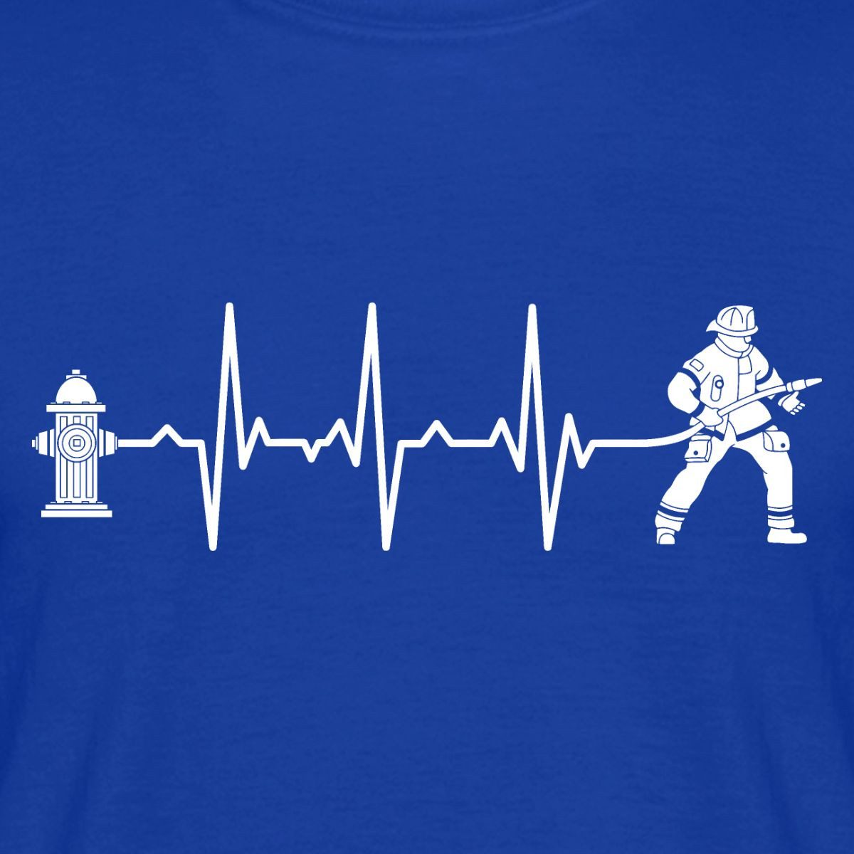 Spreadshirt T-Shirt Feuerwehrmann Feuerwehr Geschenk Herzschlag EKG Hydrant Männer T-Shirt (1-tlg)