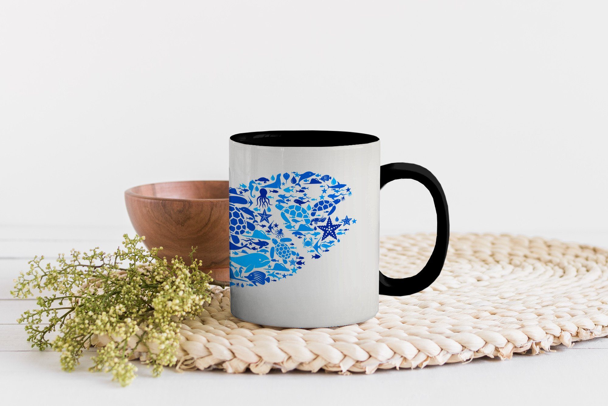 - Tasse Geschenk Kaffeetassen, Design Keramik, Teetasse, - MuchoWow Zaubertasse, Meerestiere Fische, Farbwechsel,