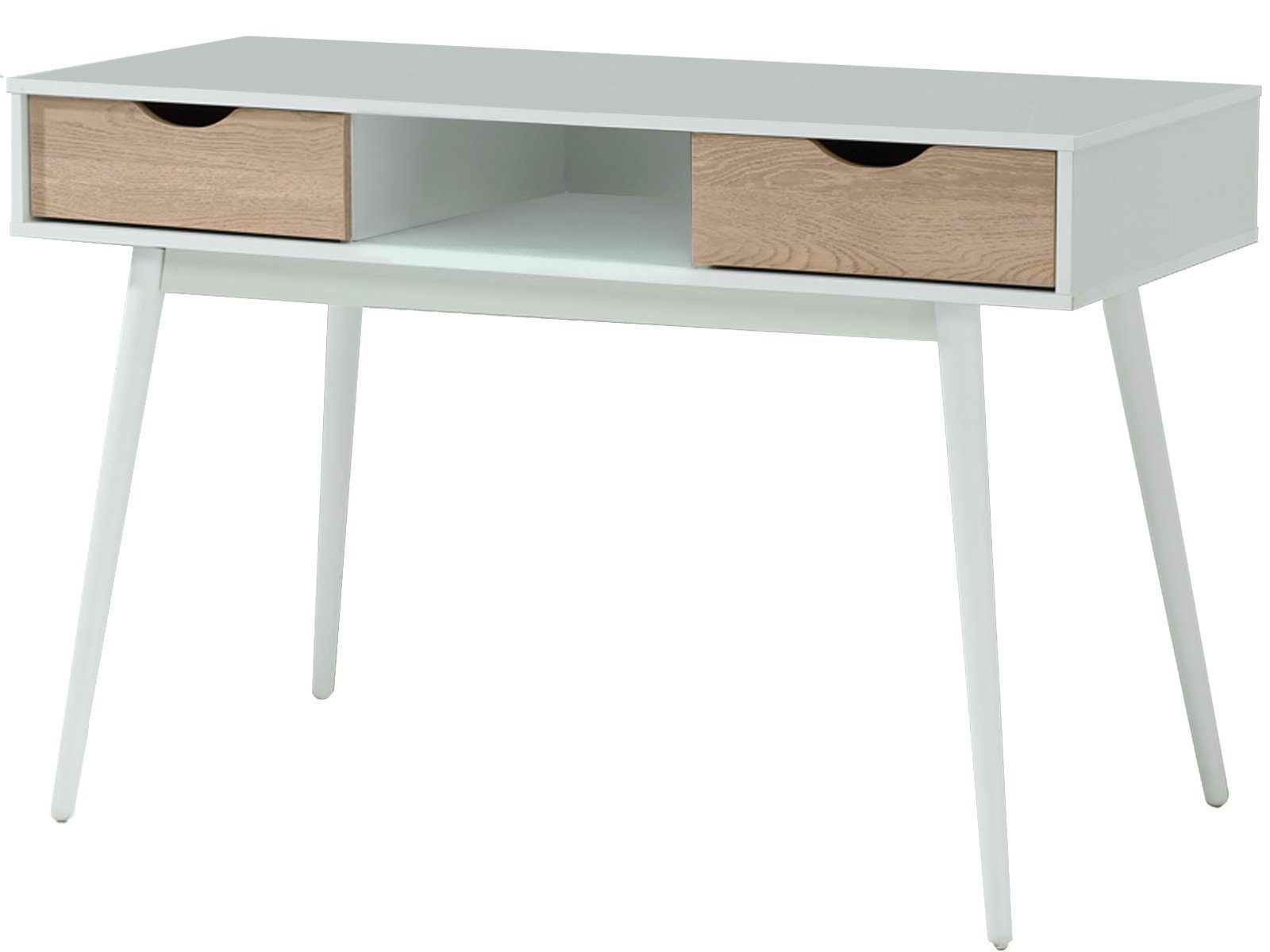 loft24 Schreibtisch Sebi, Computertisch mit 2 Schubladen, Skandinavisches Design, Breite 120 cm