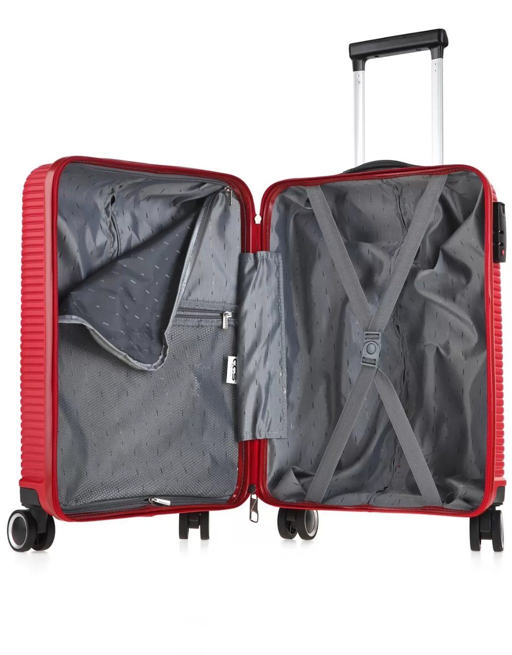 CCS Kofferset, (3 Rot - Koffer) mittleren Koffer teilig, großen + + Handgepäck