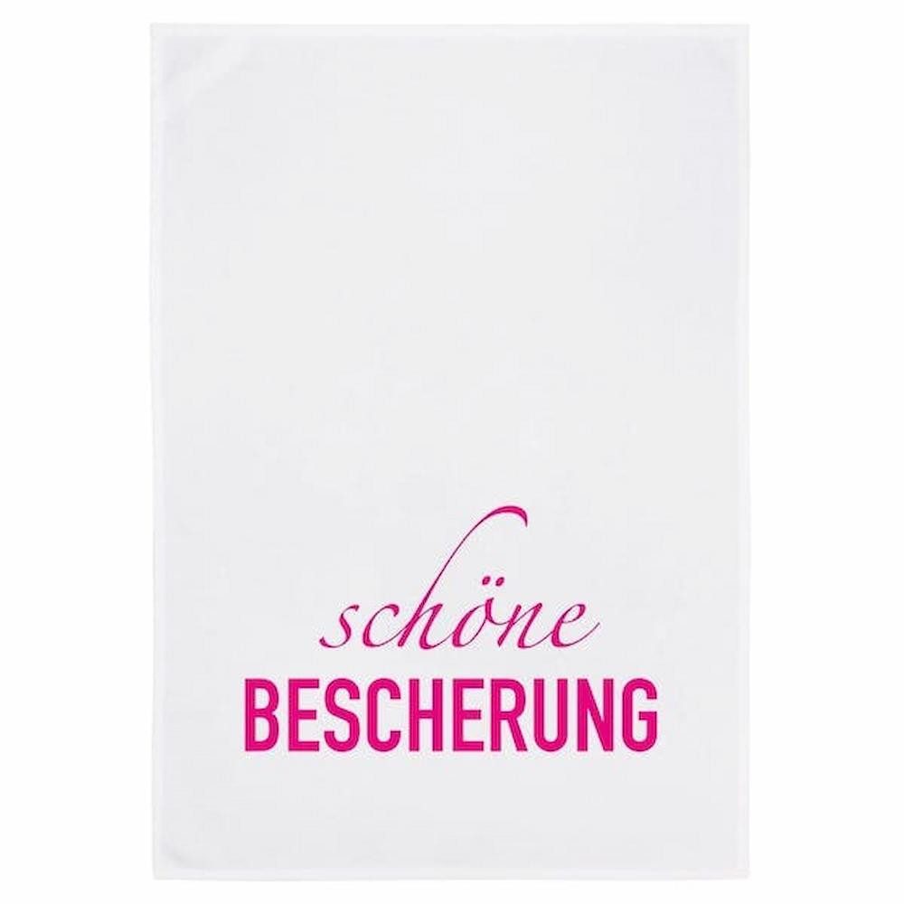 17;30 Hamburg Geschirrtuch Schöne Bescherung, neon pink, (1-tlg), 50x70cm, Siebdruck