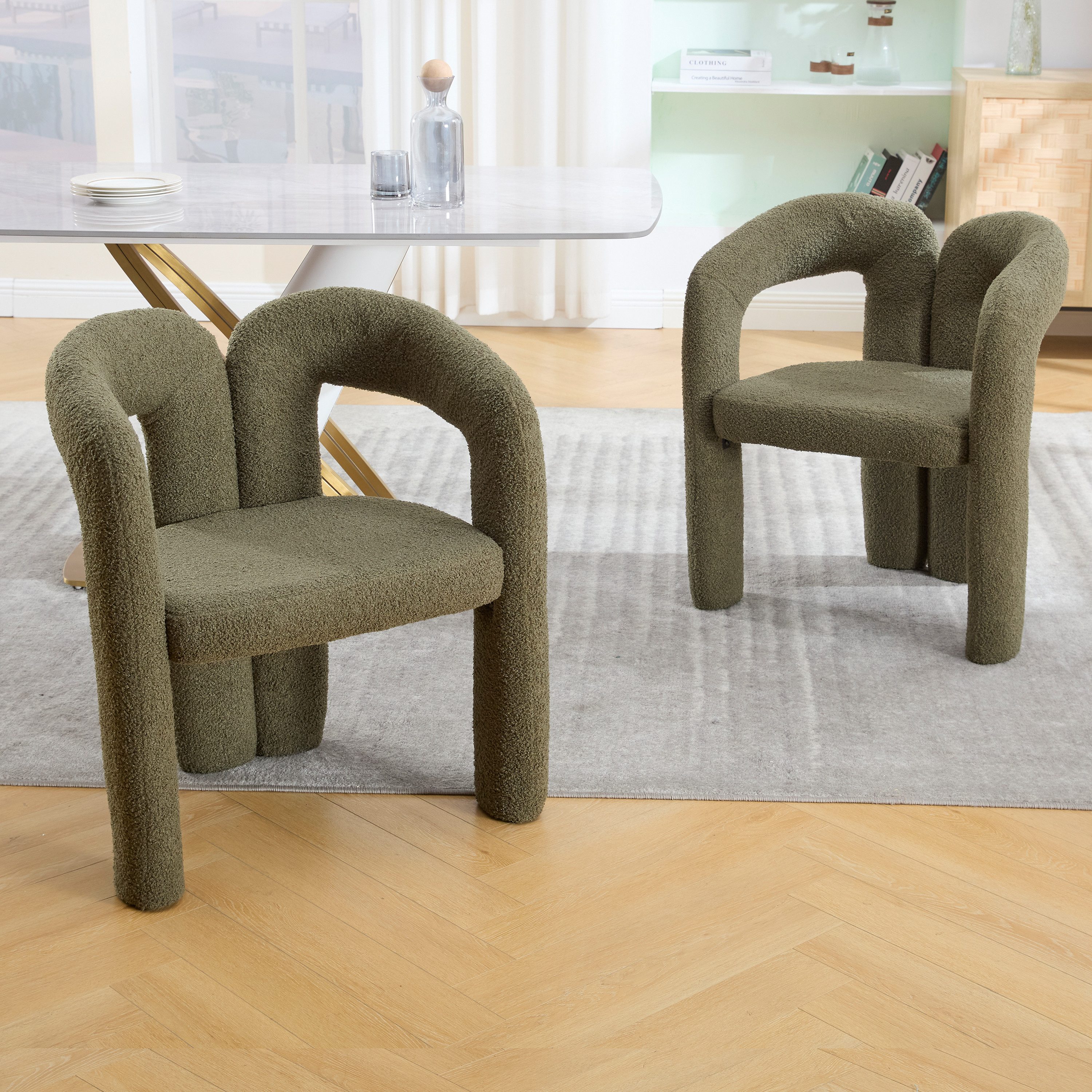 STILVORA Esszimmerstuhl Sessel mit Teddy-Flor&Rückenunterstützung,Esszimmer günstig online kaufen