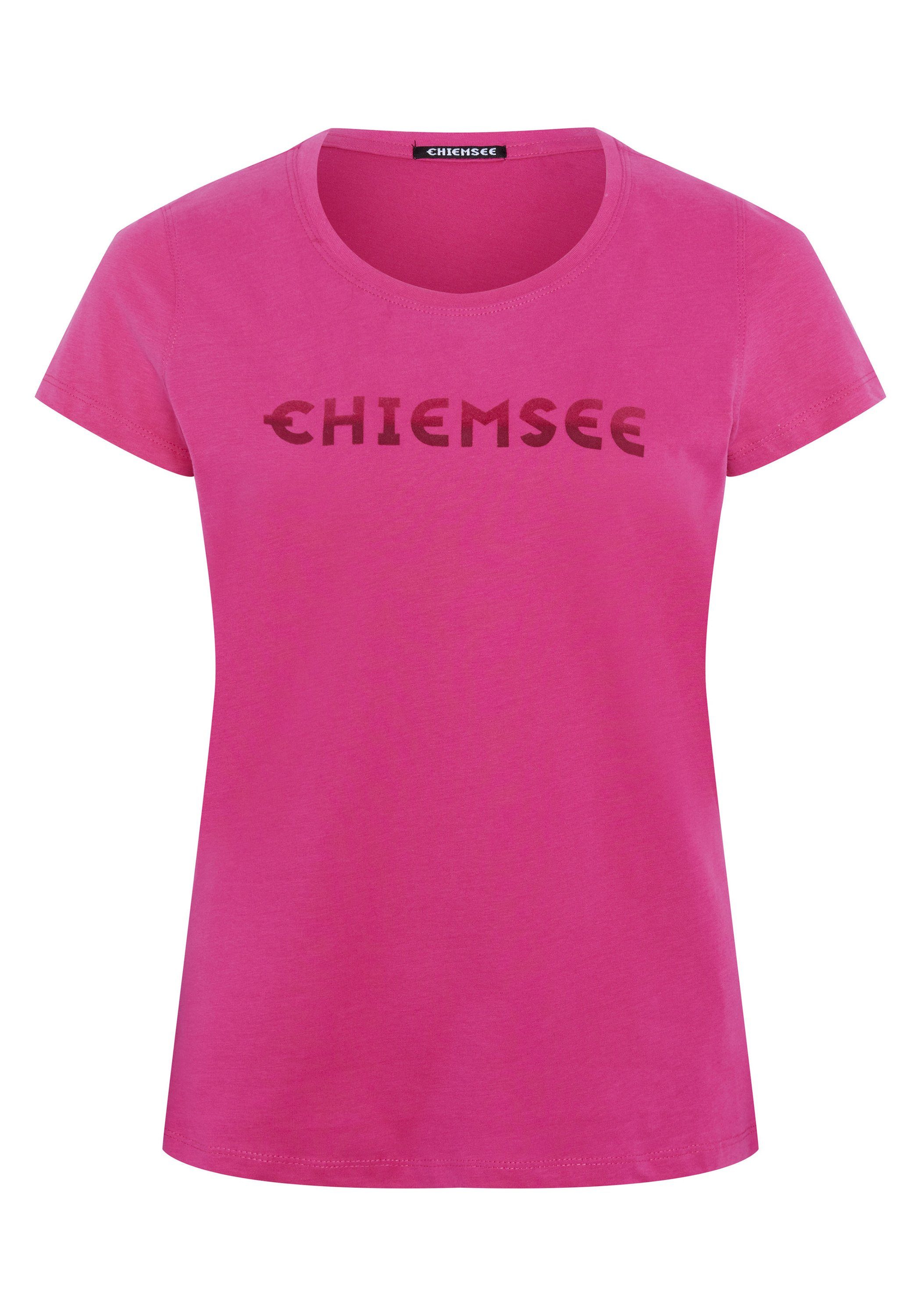 Chiemsee Print-Shirt T-Shirt mit Logo Farbverlauf-Optik Purple Beetroot 1 in