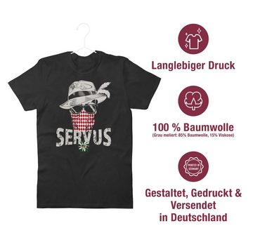 Shirtracer T-Shirt Lausbua Totenkopf Bayrisch Lausbub Tracht Mode für Oktoberfest Herren