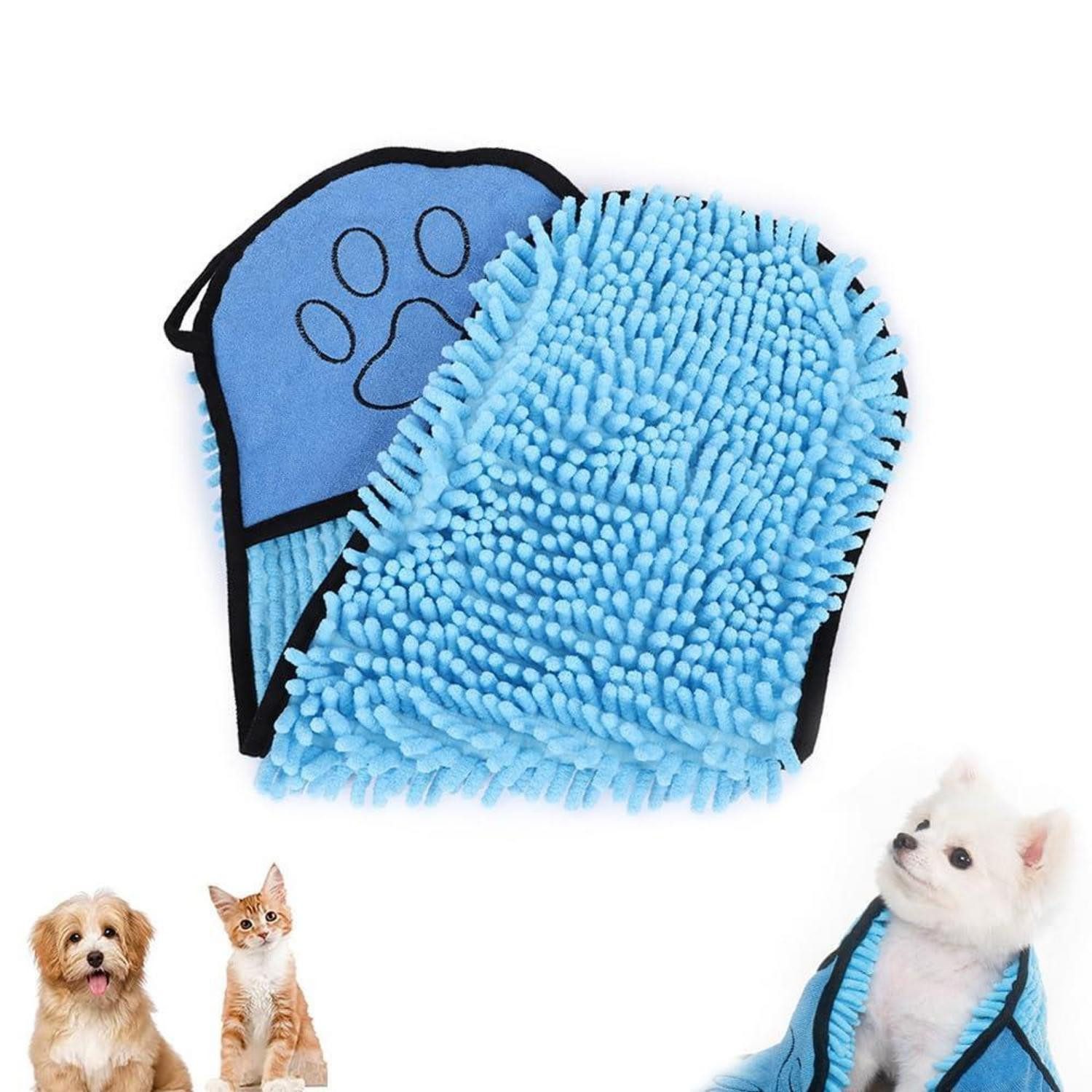 LuxusKollektion Hundehandtuch Haustier Handtuch Blau Mikrofaser Saugfaehig, (1-St)