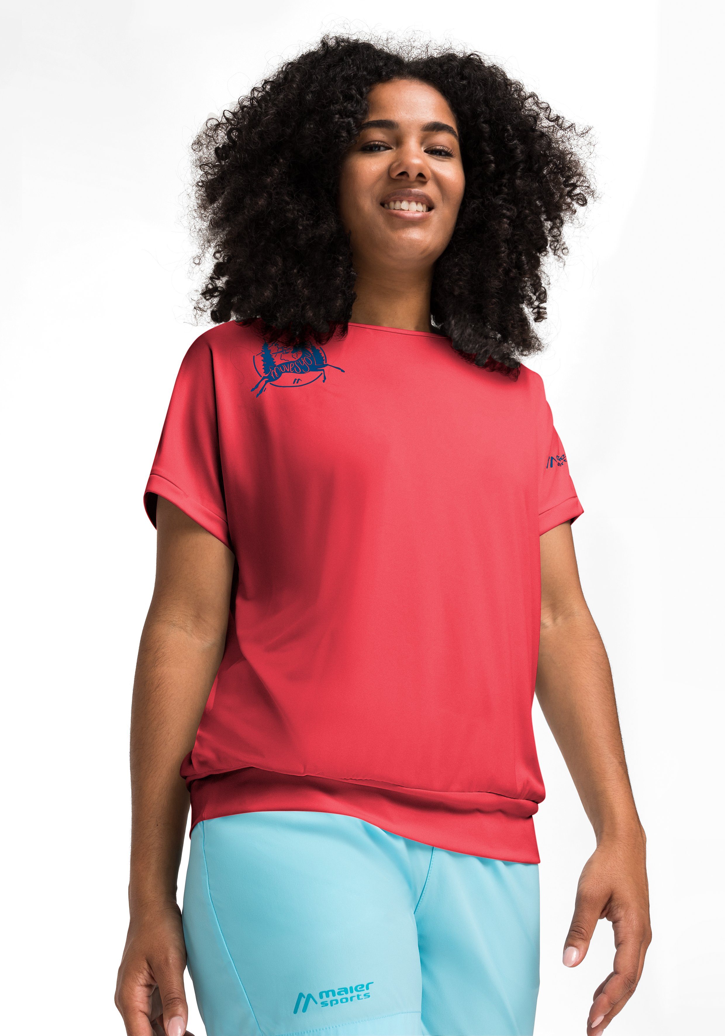 Maier Sports W Wandern hellrot für Setesdal Freizeit Damen T-Shirt Kurzarmshirt und