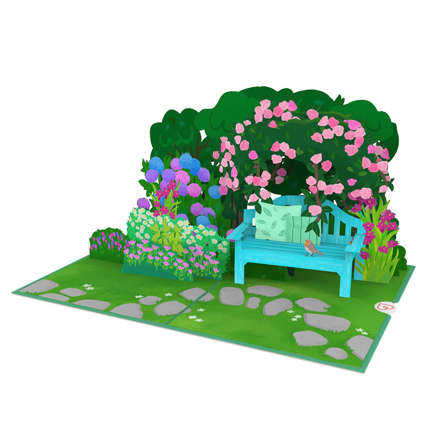 papercrush Geburtstagskarte Garten mit Blumen Pop-Up Karte