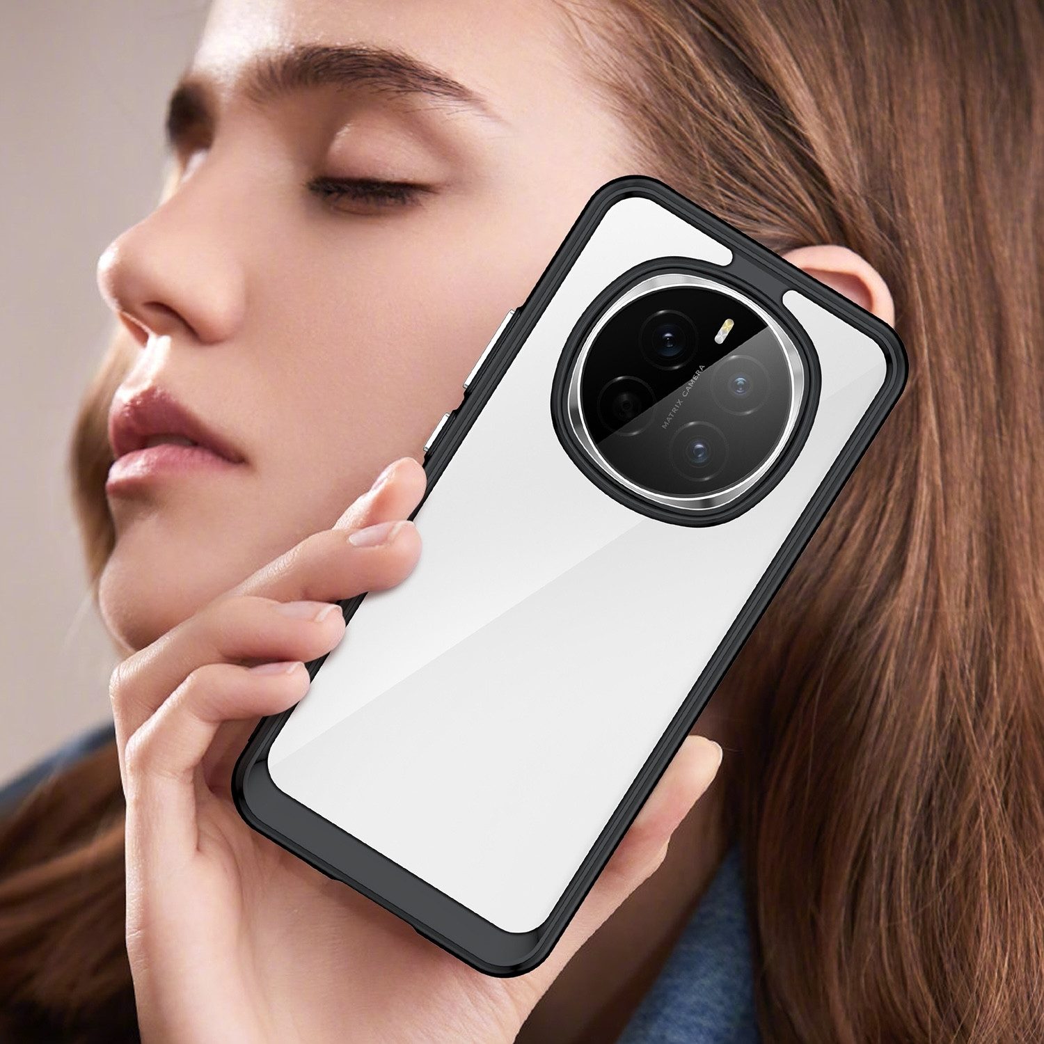 Wigento Handyhülle Für Honor Magic 7 Colorful Series TPU Acryl Hybrid Hülle Case Schwarz, Colorful Series Hybrid Schutzhülle