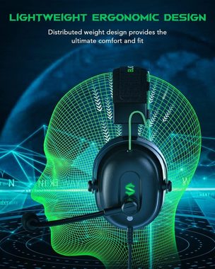 Black Shark Gaming-Headset (Personalisierbare Klettverschlüsse am Kopfband, Gaming Headset für PC,PS4,PS5,Bluetooth Gaming Kopfhörer Ultraklarem)