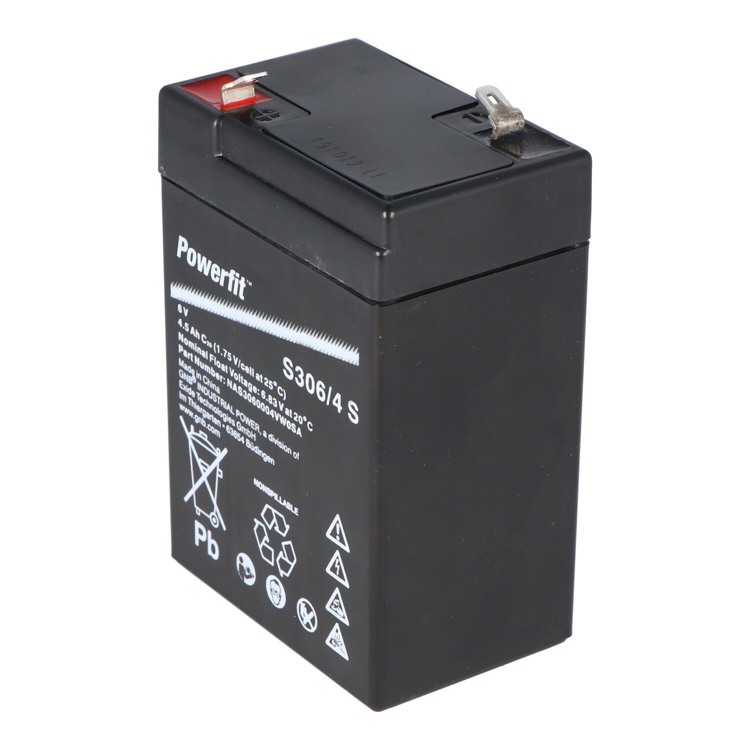 4500 S Akku Faston mm 4,8 6V, S306/4 Blei mit 4500mAh Akku (6,0 Powerfit mAh Exide Exide V)