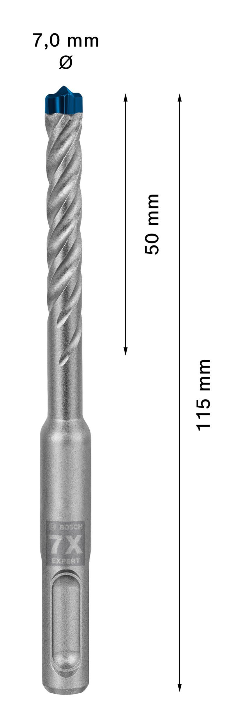 BOSCH Universalbohrer Expert mm 50 115 1er-Pack SDS - 7 x - x Hammerbohrer plus-7X