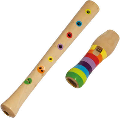 Eichhorn Spielzeug-Musikinstrument Spielzeug Musik bunte Holzflöte mit 7 Löchern Liederheft 100003481