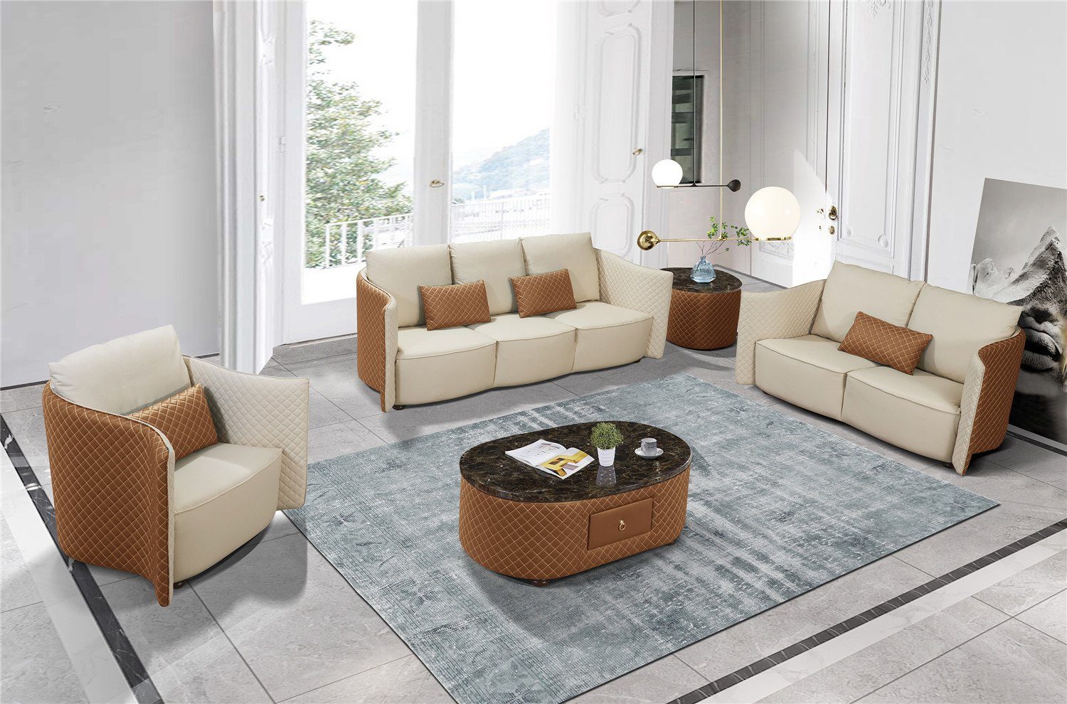 JVmoebel Sofa Sofagarnitur 3+2+1 Sitzer Set Design Sofa Polstermöbel, Made in Europe