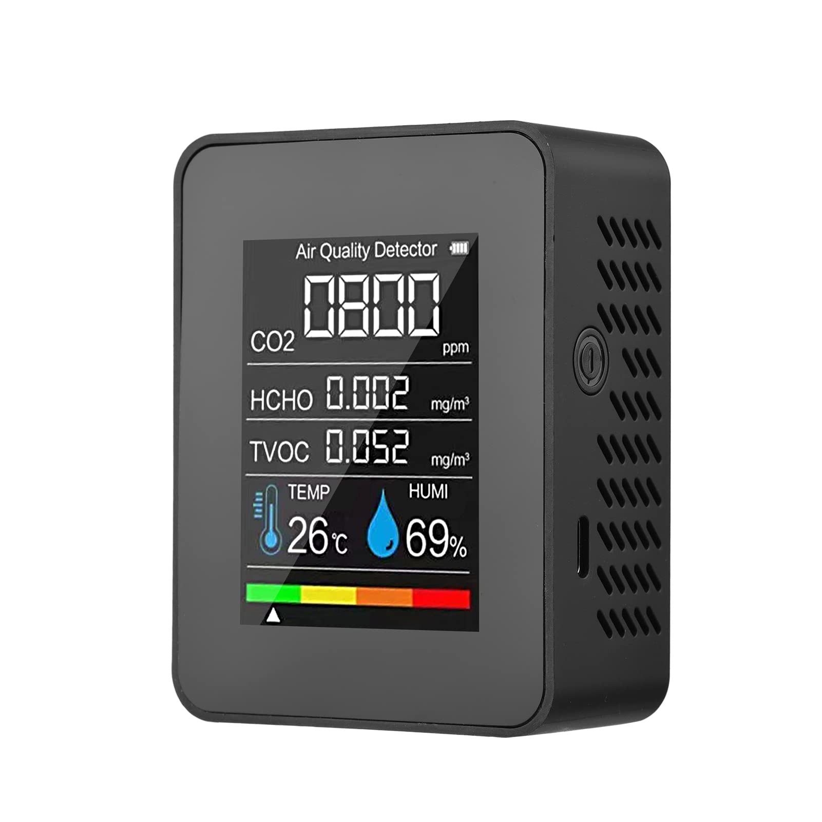 Raumluft-Qualitätssensor Luftgütemonitor CO2 Messgerät Luftqualität Melder Kohlendioxidmessung