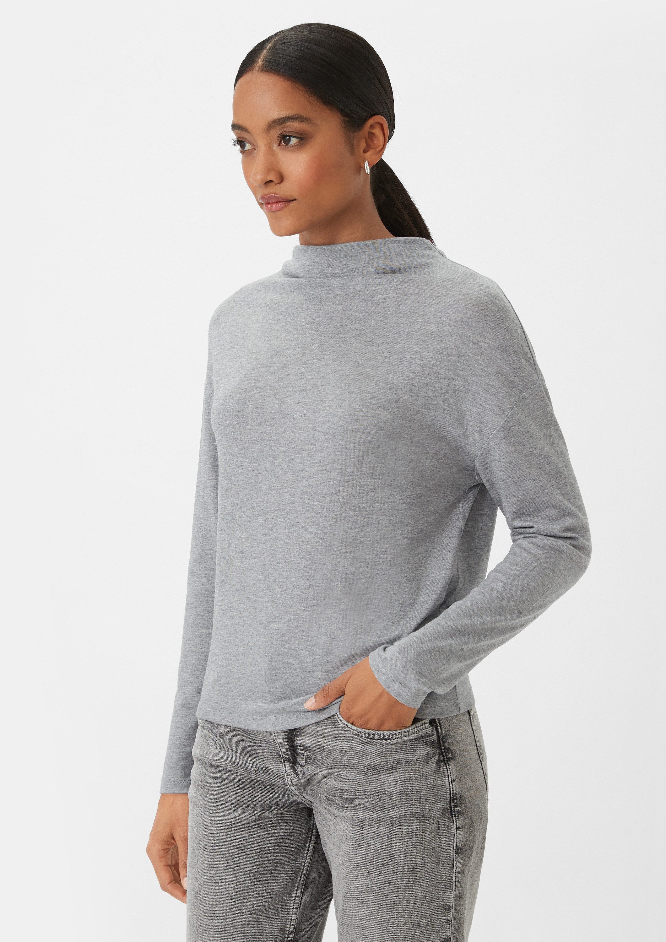 comma Langarmshirt T-Shirt Longsleeve mit drapiertem günstig online kaufen