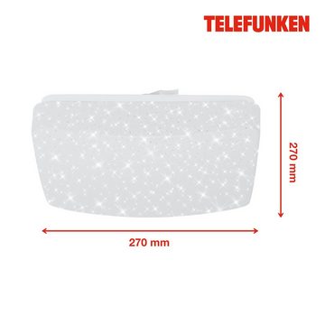 Telefunken LED Deckenleuchte 601906TF, LED fest verbaut, Neutralweiß, Deckenleuchte Sensor Sternenhimmel 12W 1200lm 4000K Ø 27x27x7,6cm