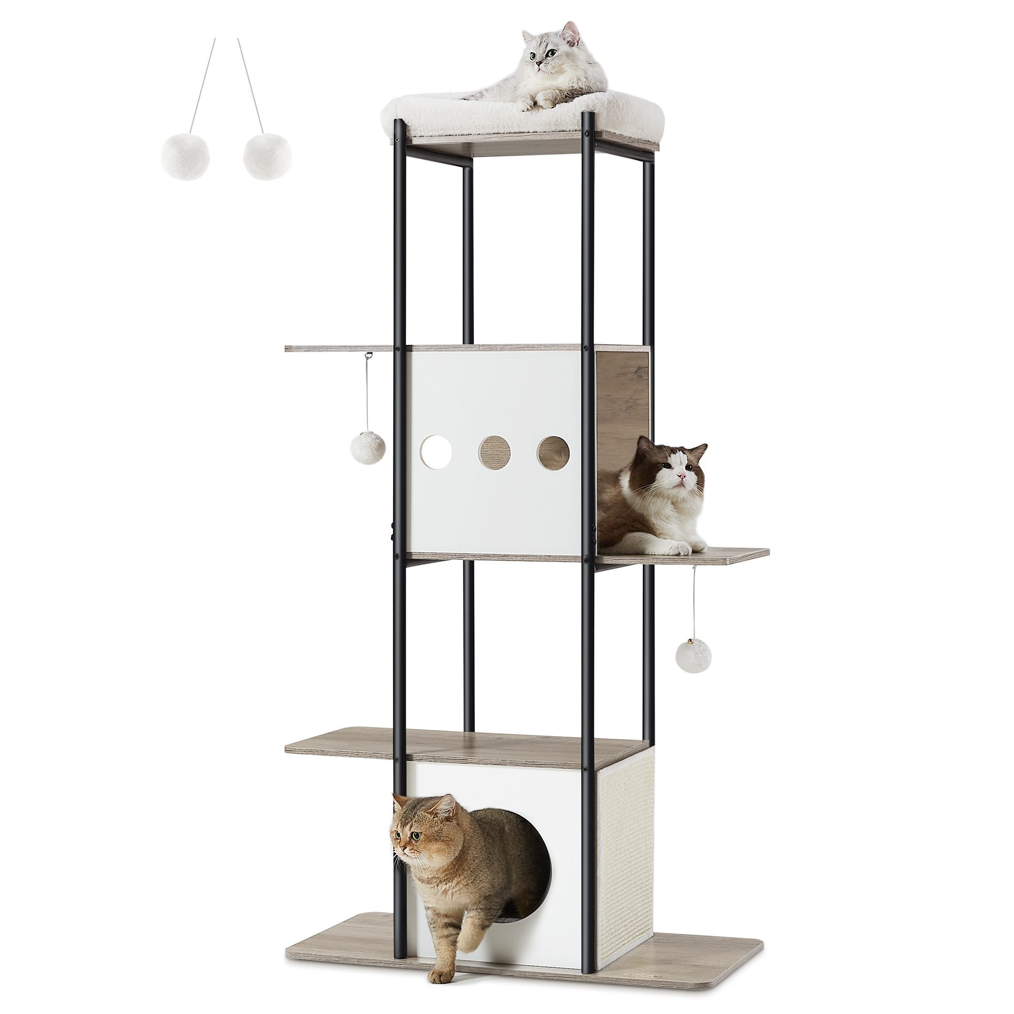 FEANDREA Kratzbaum, große Plattform Katzenturm mit Kratzmatte modern günstig online kaufen