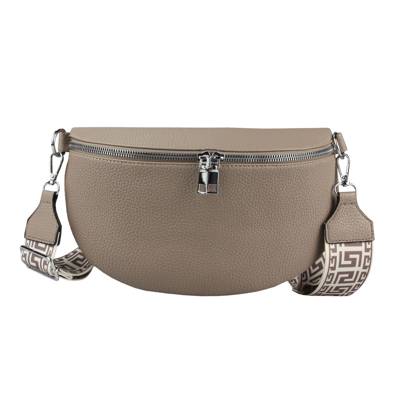 ITALYSHOP24 Bauchtasche Damen Gürteltasche Umhängetasche CrossBody CrossOver, Bodybag, Brusttasche, Hüfttasche, Muster Taschengurt, leicht Gewicht