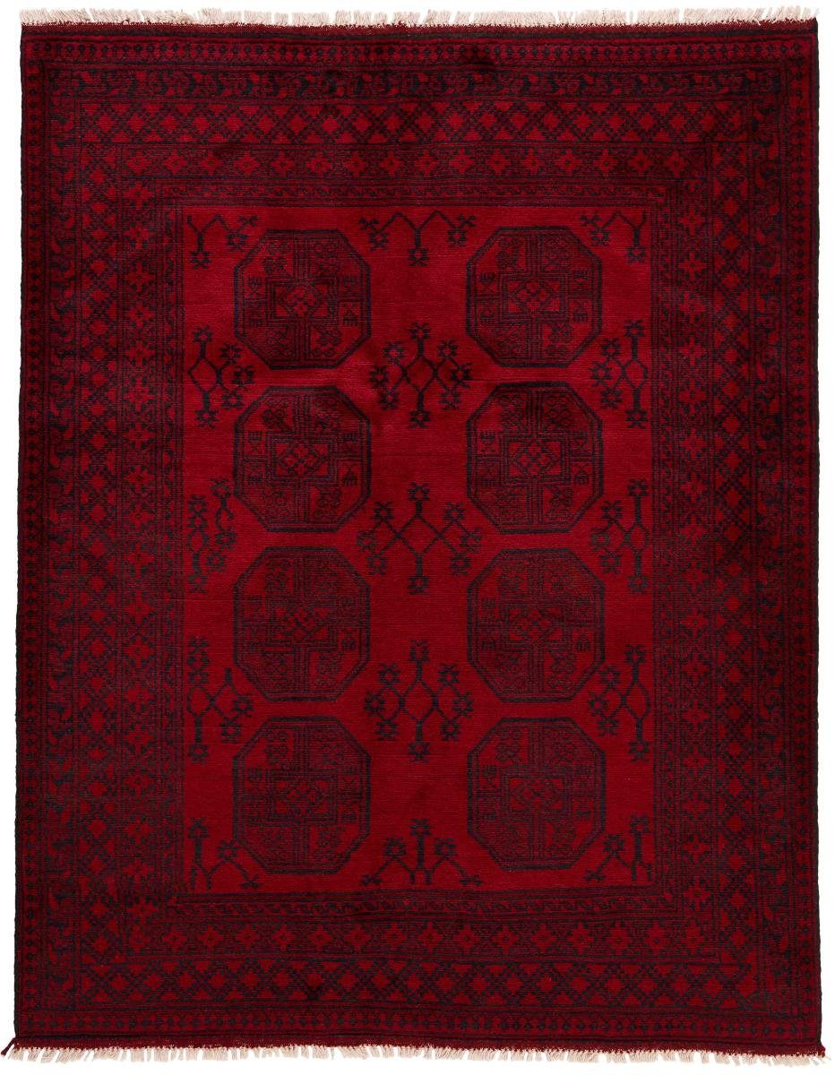 Orientteppich Afghan Akhche 153x192 Handgeknüpfter Orientteppich, Nain Trading, rechteckig, Höhe: 6 mm