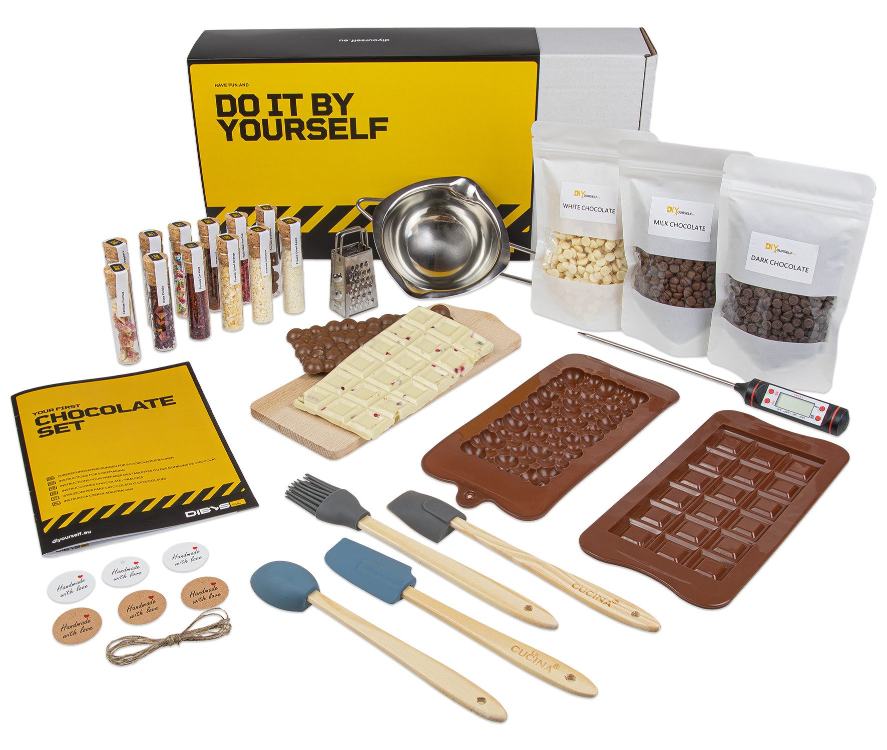 DIBYS Kreativset DIBYS DIY-Set Schokolade zum Selber-Machen für Kinder und Erwachsene, (Set, Set zum Selbermachen von Schokolade)