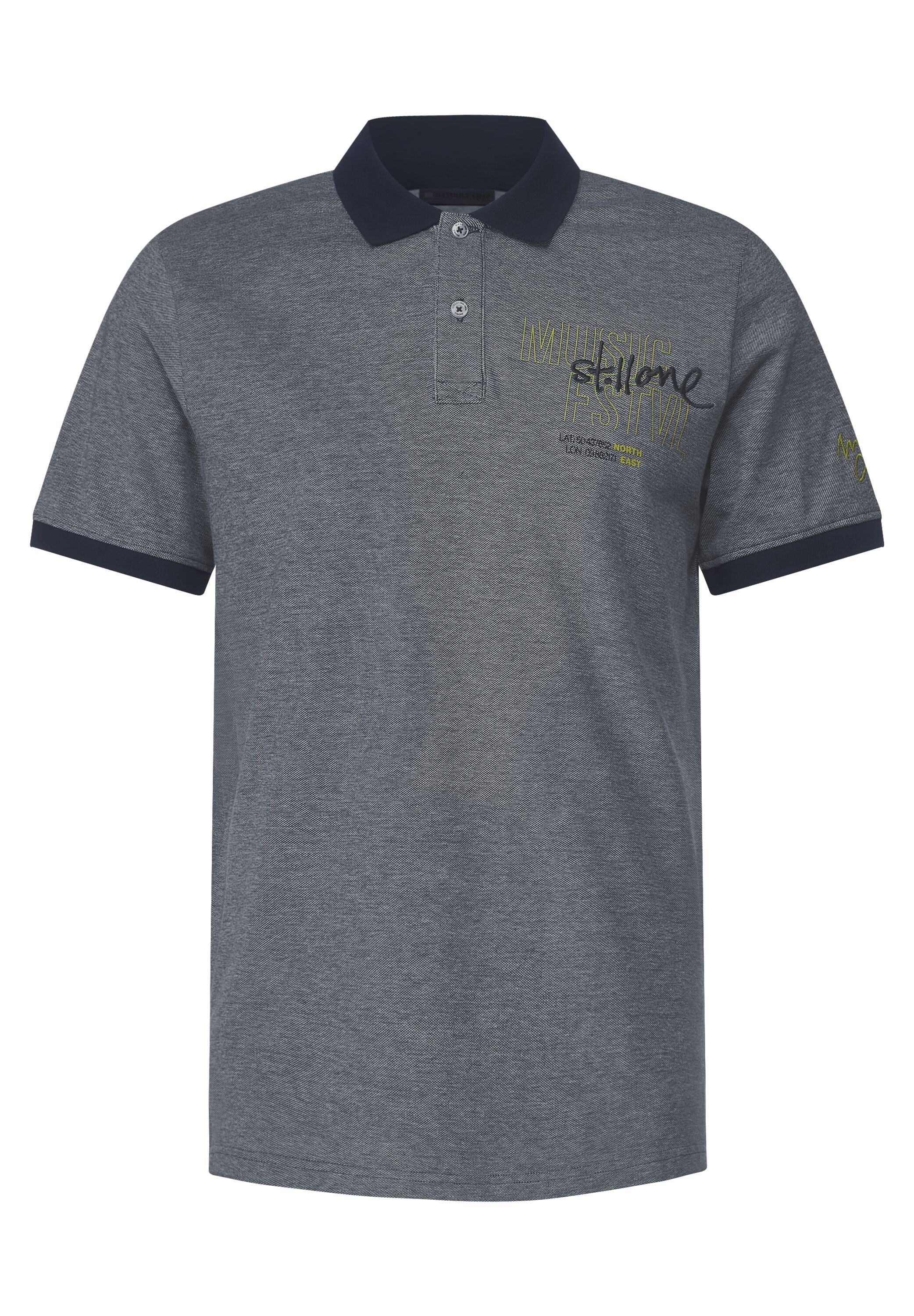 STREET ONE dark Poloshirt ash grey MEN