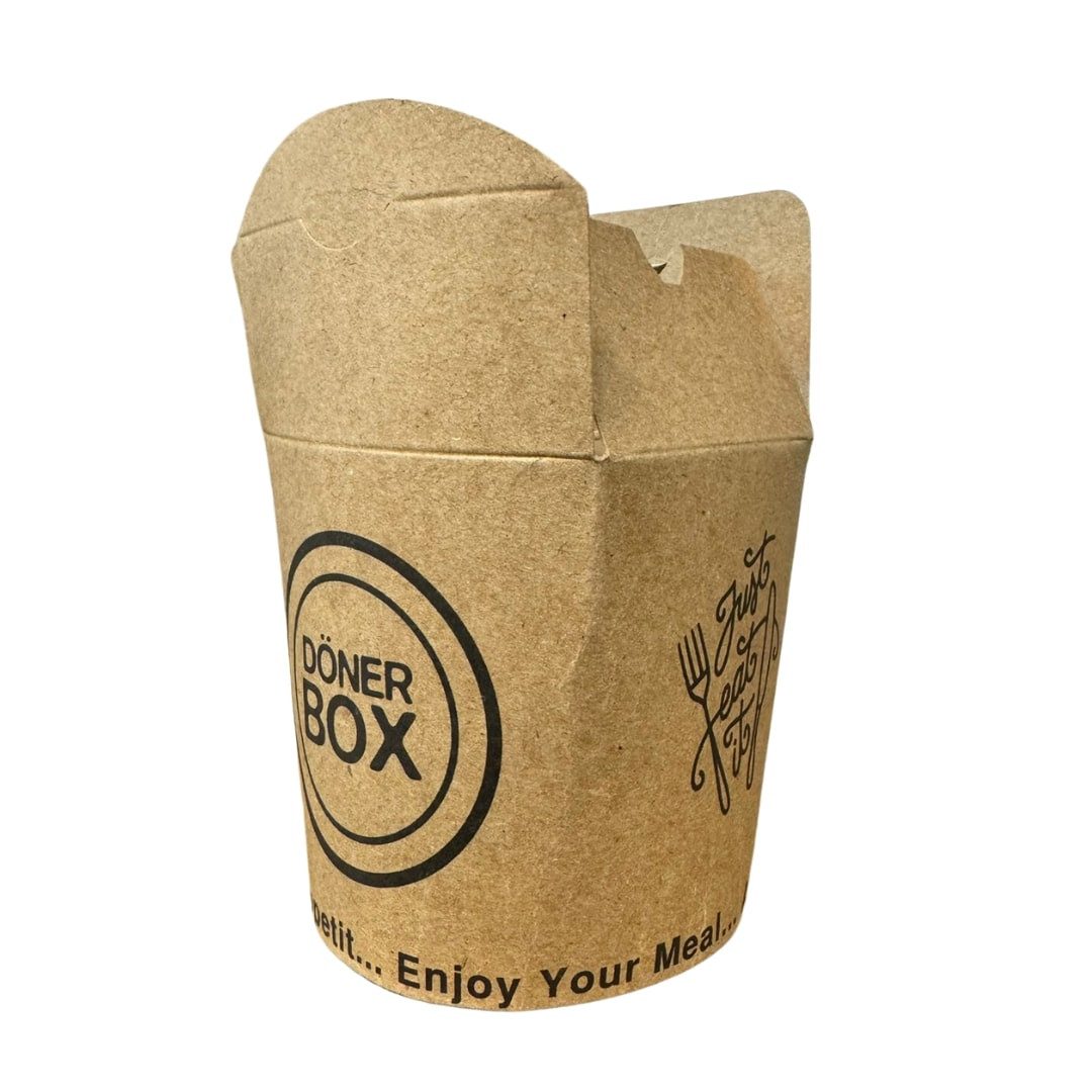 NoblesBox Lunchbox Döner Box - Kebab Nudelbox - Einweg Takeaway Schachtel aus Pappe, (50-tlg), Fettabweisend & Stabil, Faltbox, Pappbox, Asiabox