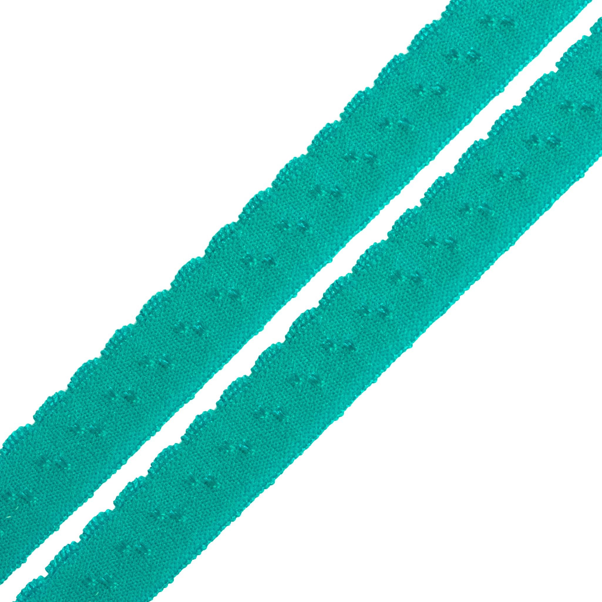 maDDma Bastelband Wäschegummi Faltgummi Ziergummi 12mm Faltgummi ab 1m Einfassband, aqua