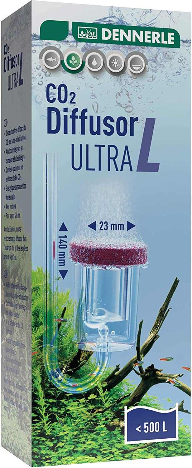 DENNERLE CO2 Diffusor CO2 Diffusor Ultra, 400 l, CO2 Zugabegerät, Für Aquarien bis 100 Liter