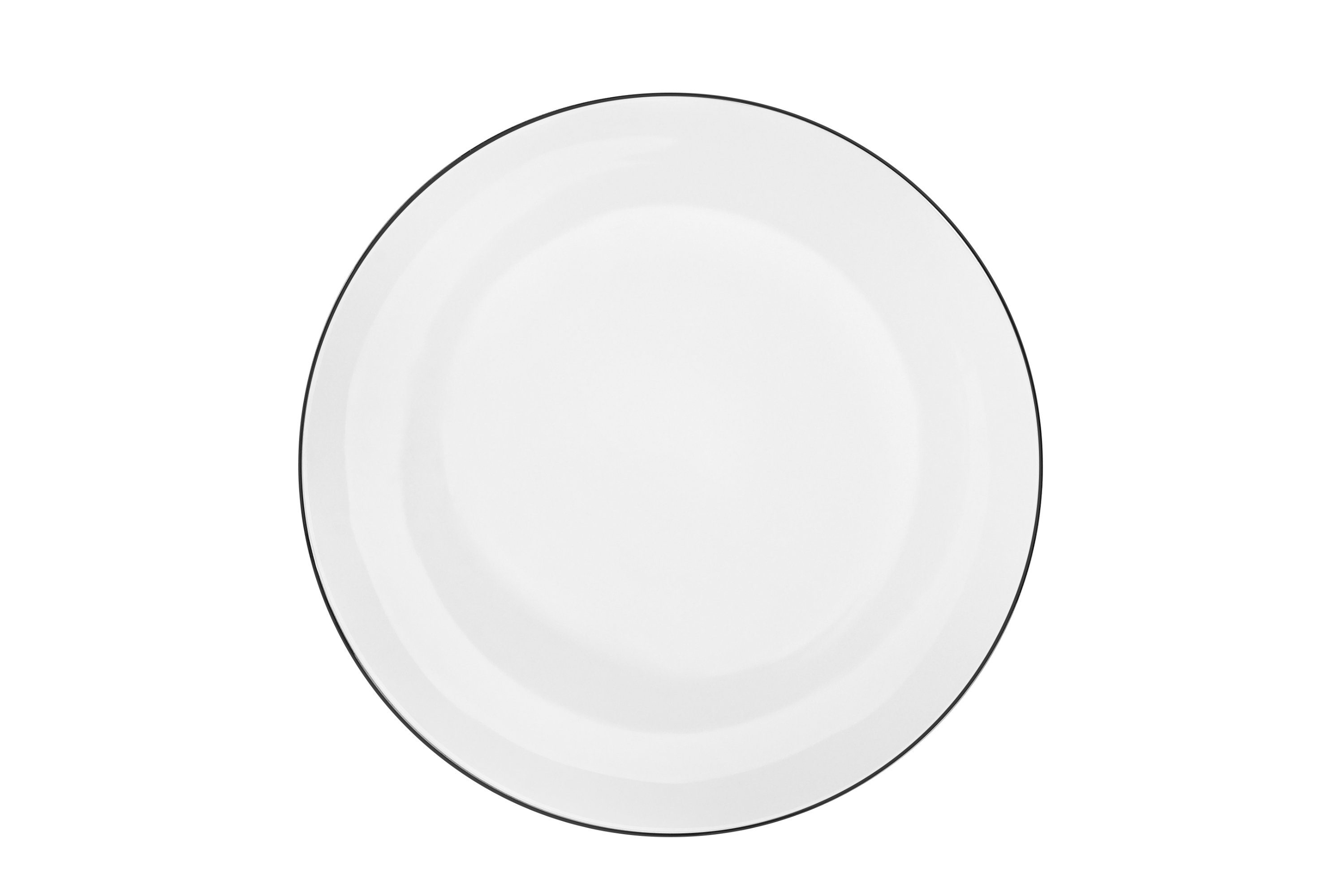 ⌀27/⌀20,5/⌀18cm 6 Dessertteller Konsimo Porzellan, Suppenteller Speiseteller Personen, (18-tlg), rund, Weiß/Schwarz Tafelservice BOSS
