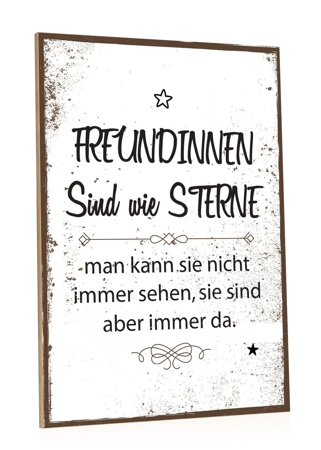 GRAVURZEILE Holzbild »GRAVURZEILE Holzschild mit Spruch Freundinnen
