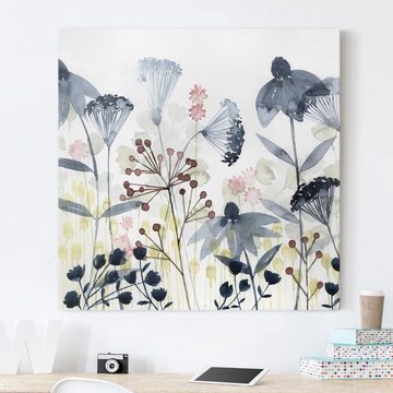 Bilderdepot24 Leinwandbild Blumen Modern Natur Wildblumen Aquarell weiss Bild auf Leinwand XXL, Bild auf Leinwand; Leinwanddruck in vielen Größen