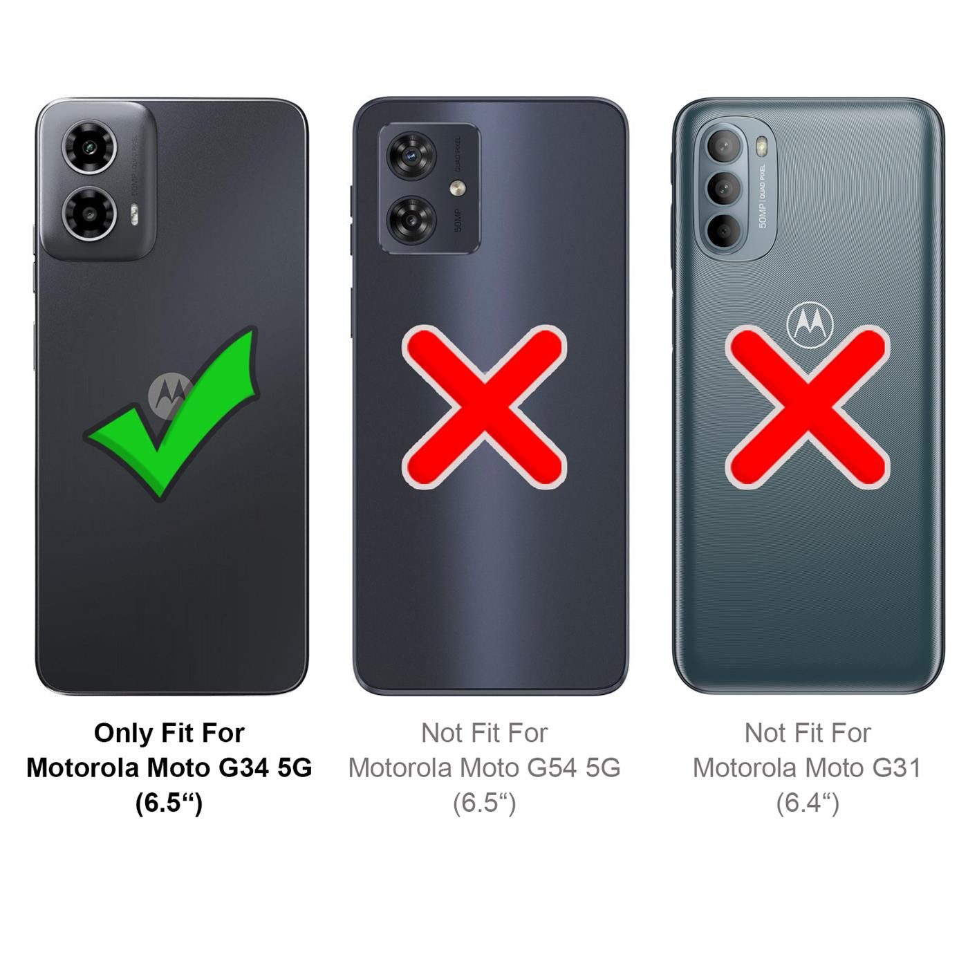 CoolGadget Handyhülle Black Series Handy Hülle für Motorola Moto G34 5G 6,5 Zoll, Edle Silikon Schlicht Schutzhülle für Motorola Moto G34 5G Hülle – Bild 3 von 5