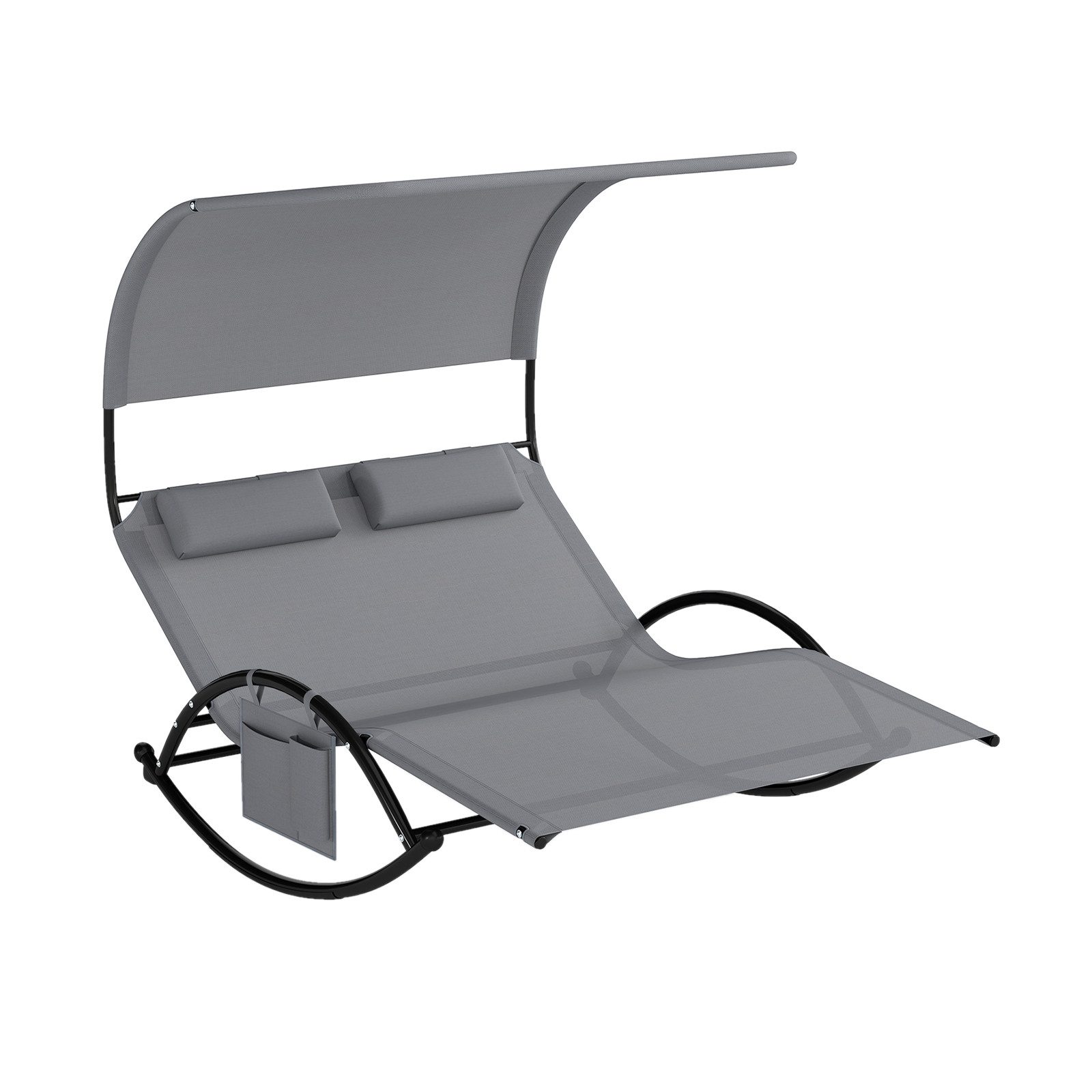 COSTWAY Gartenliege 2 Personen, mit Dach, 1 St., bis 300kg, 197x137x165 cm