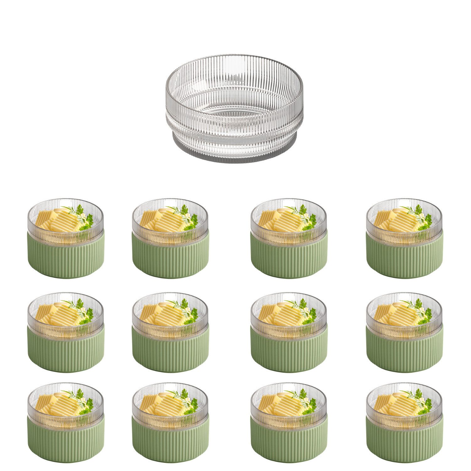 APS Schale THE GRID, Glas, (Set, 12-tlg), Glas, stapelbar, mikrowellengeeignet