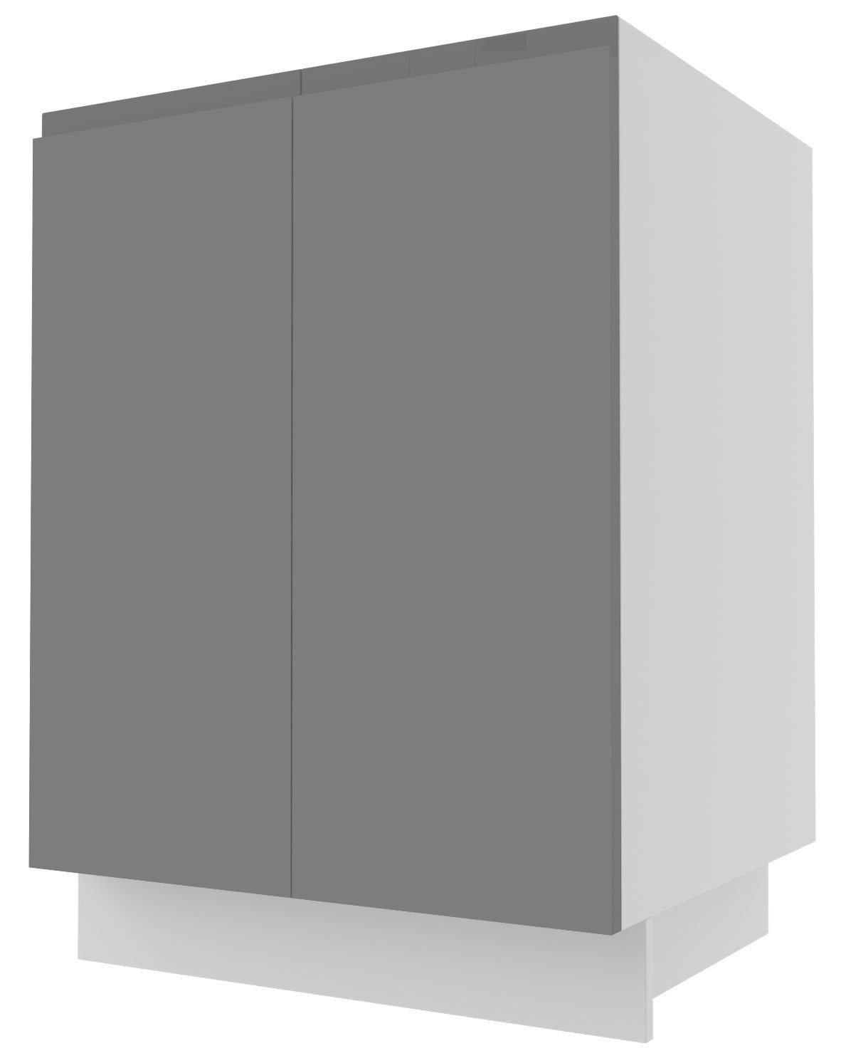Feldmann-Wohnen Unterschrank Avellino 60cm grey und Front- Acryl stone 2-türig wählbar grifflos Korpusfarbe matt
