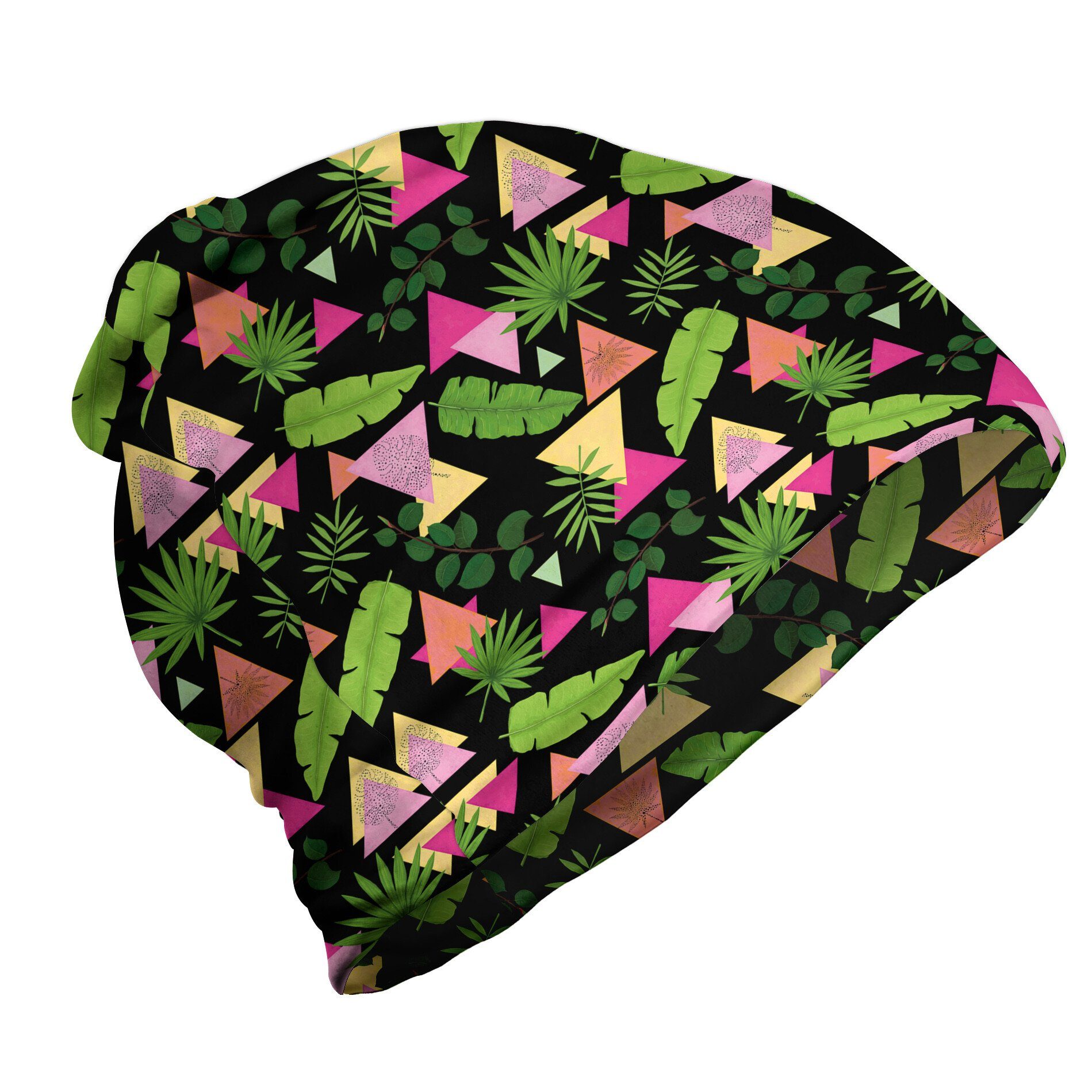Jetzt versandkostenfrei! Abakuhaus Beanie Wandern im Freien Tropisch Triangles Exotische Blätter