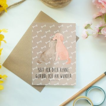 Mr. & Mrs. Panda Grußkarte Hunde Liebe - Hundeglück - Geschenk, Hochzeitskarte, Vertrauen, Kuss, Hochwertiger Karton