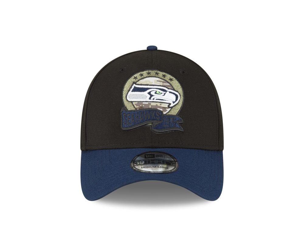 Sideline Game Cap Era Baseball to SEATTLE NFL New 39THIRTY Service Cap Stretch Era SEAHAWKS New Fit 2022 Salute