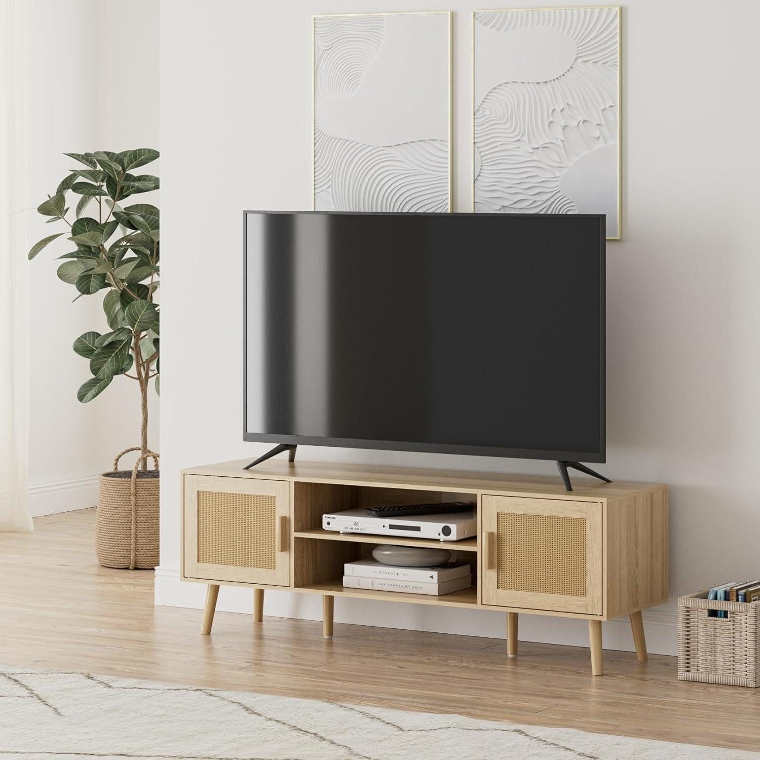 TV-Board TV Lowboard Weiß 137x38x48 cm Schrank für TV 60 Zoll