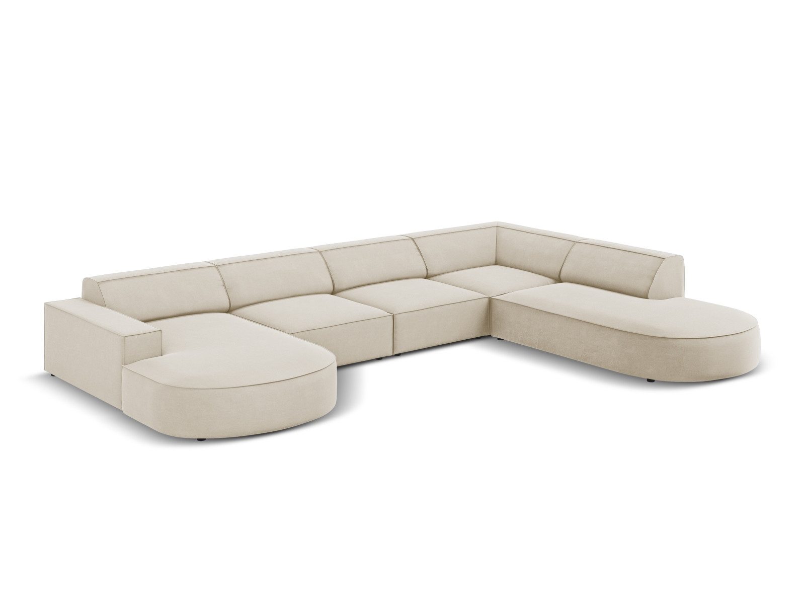 Micadoni Ecksofa Jodie, Panorama 7-Sitzer runde günstig online kaufen