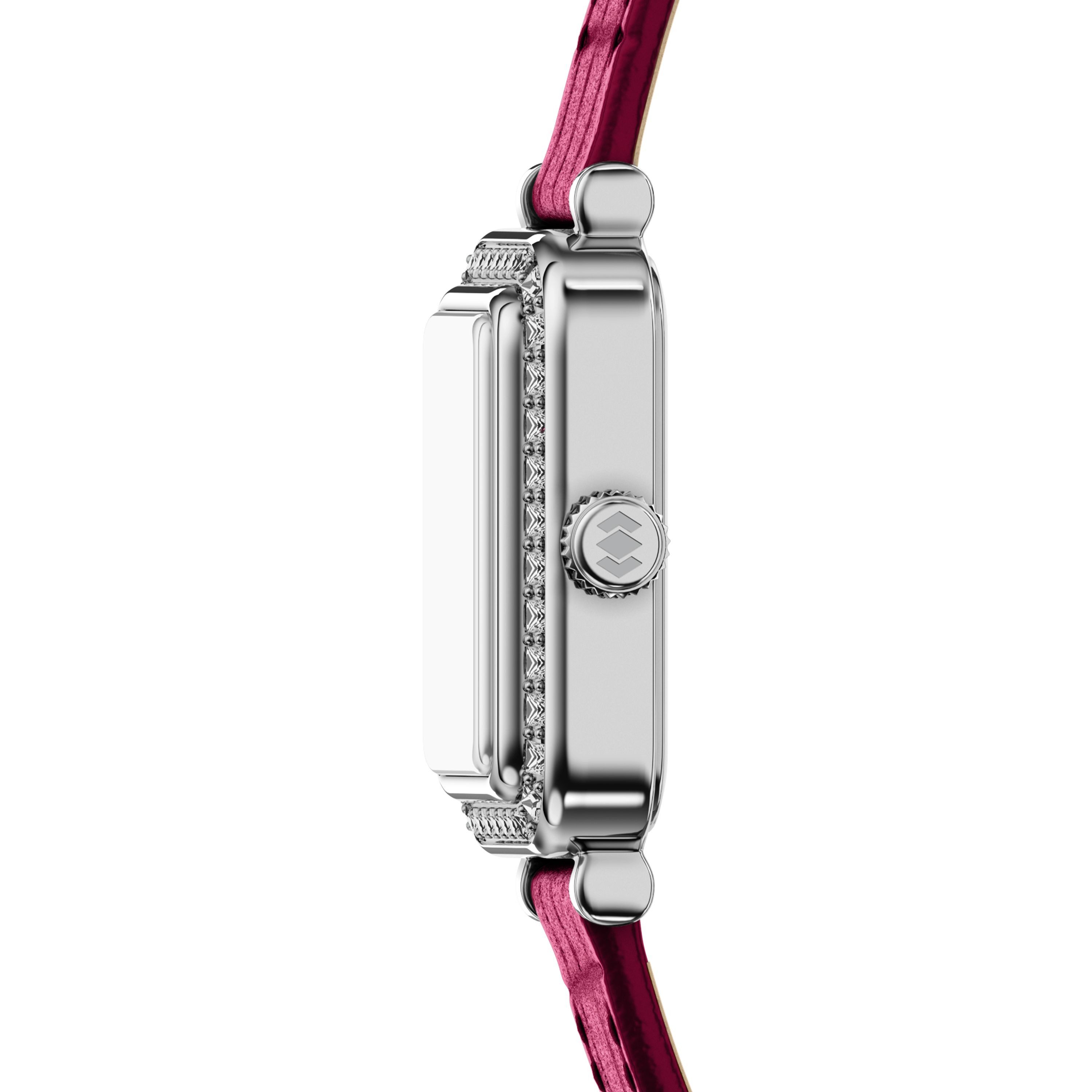 Fossil Quarzuhr Raquel ES5466, Armbanduhr, Damenuhr, Lederarmband, analog, Glassteine