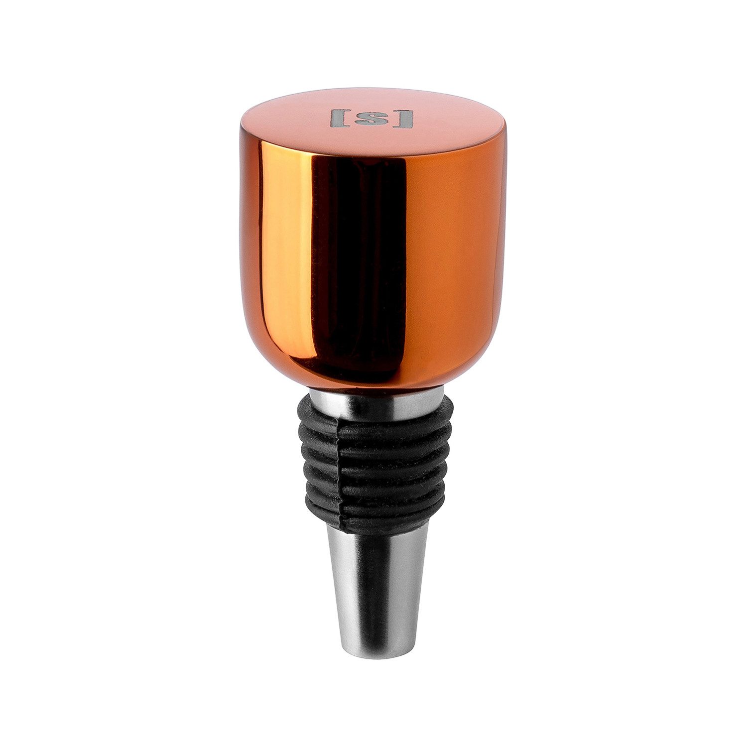 Fink Studio Flaschenverschluss ON TOP Flaschenstopfen - orange - Edelstahl - H. 9cm x Ø 3,5cm, (1x Flaschenstopfen, Flaschenverschluss - Flaschenpfropfen - Verschlusskorken), Flaschenverschluss Flaschenpfropfen Verschlusskorken - Perfekter Halt