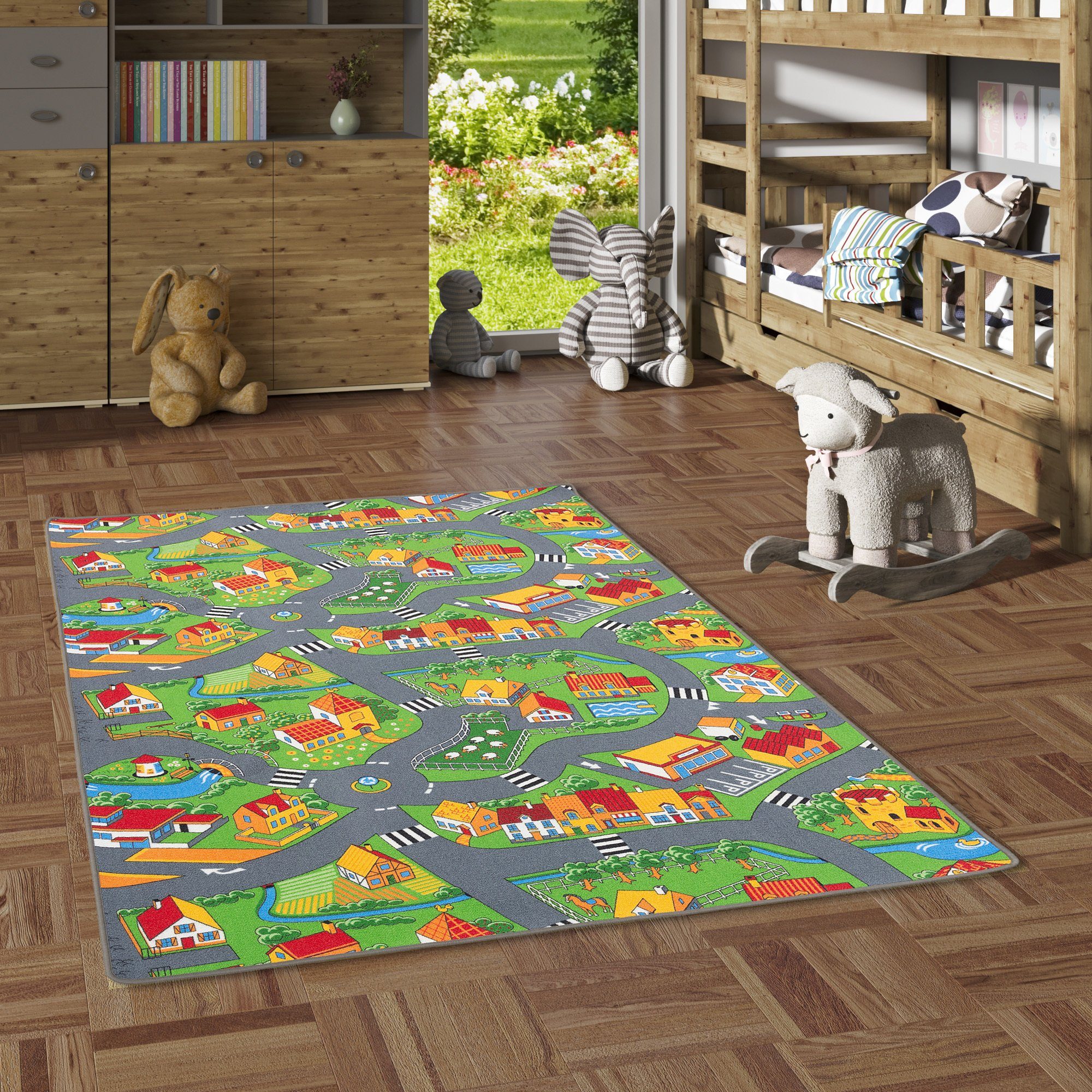 Snapstyle Kinderteppich Kinder Spiel Straßenteppich, Rechteckig, Höhe: 4 mm