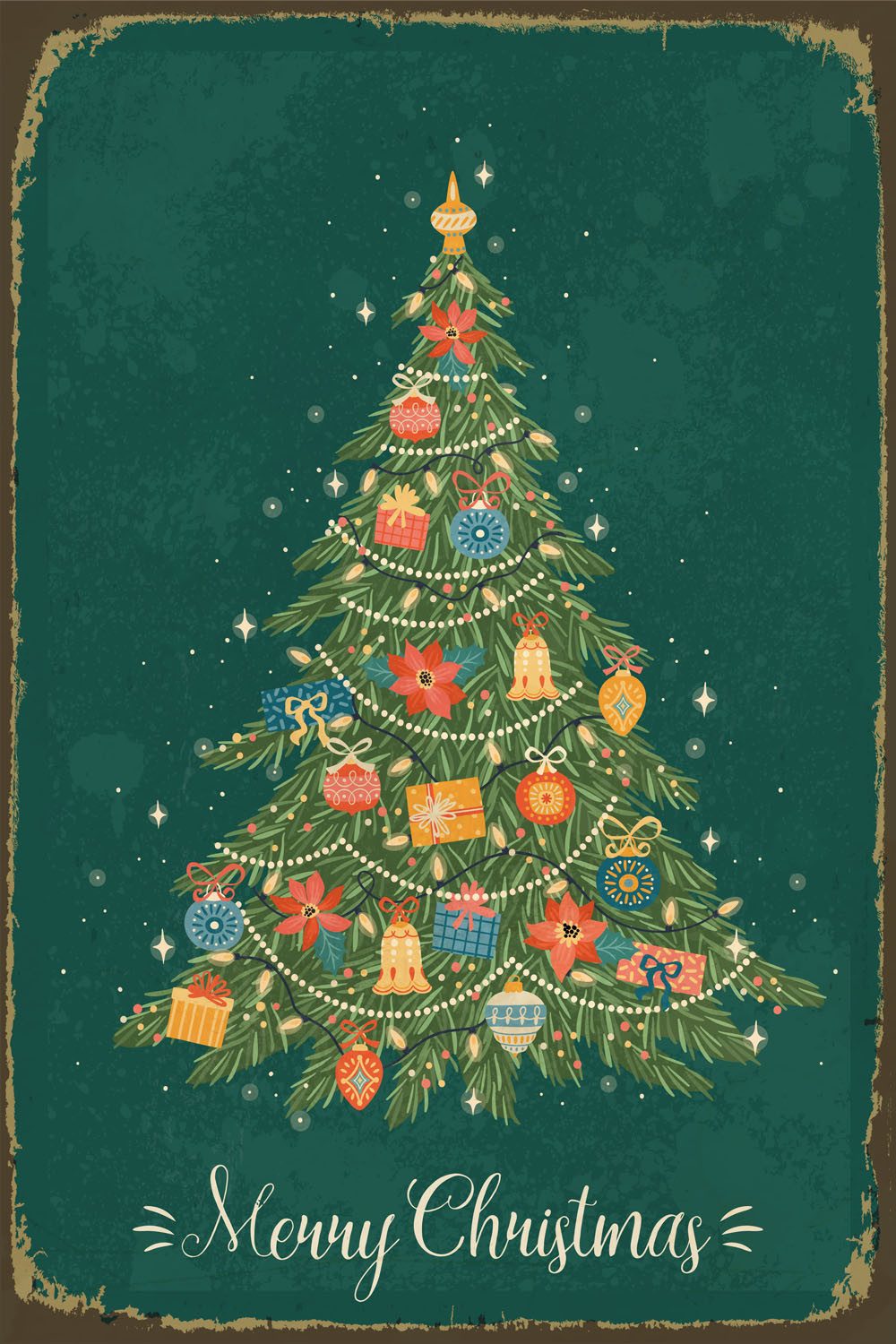 queence Alu-Dibond-Druck Weihnachtsbaum, Weihnachten, Weihnachtsbaum (1 St), Merry Christmas, Grün, Schild