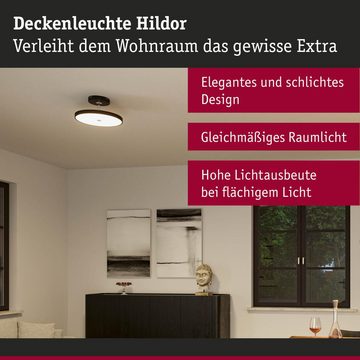 Paulmann LED Deckenleuchte Smarte Zigbee 3.0 LED Deckenleuchte Hildor in Schwarz-matt und Chrom, keine Angabe, Leuchtmittel enthalten: Ja, fest verbaut, LED, warmweiss, Deckenlampe, Deckenbeleuchtung, Deckenlicht